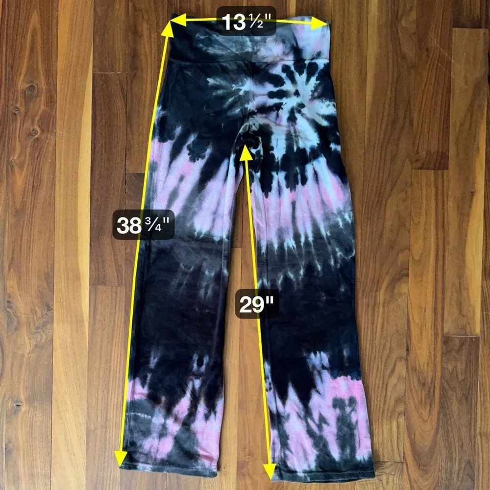 So Nikki Black and Pink Swirl Velour Leggings sz 16